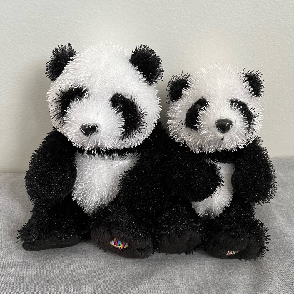 Ganz Webkinz and Lil’Kinz Panda Plush Set (HM111 and HS111) 🐼